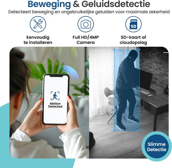 Gologi Draadloze Beveiligingscamera voor Buiten en Binnen - Bewakingscamera met Accu 5200 mAh - USB-C Oplaadbaar - Nachtzicht - Bewegingsdetectie - Magnetische Montage - 4MP HD Camera WiFi met App - Beveiligingscamera - Wit