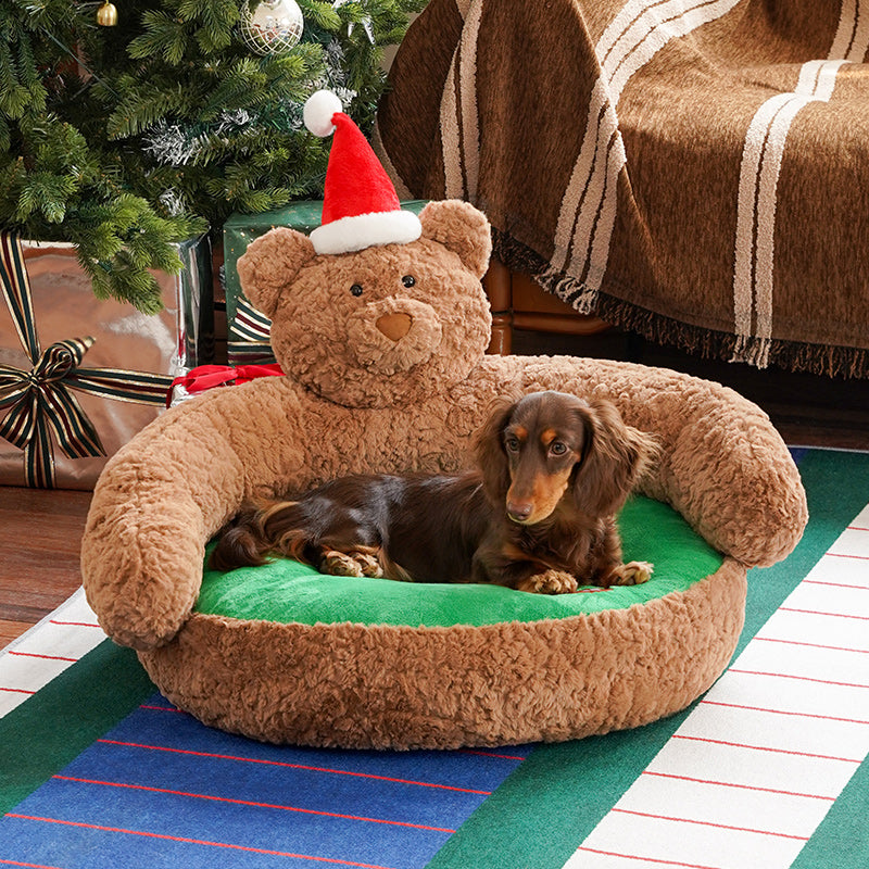 zeze huisdierenbank met kerstbeer