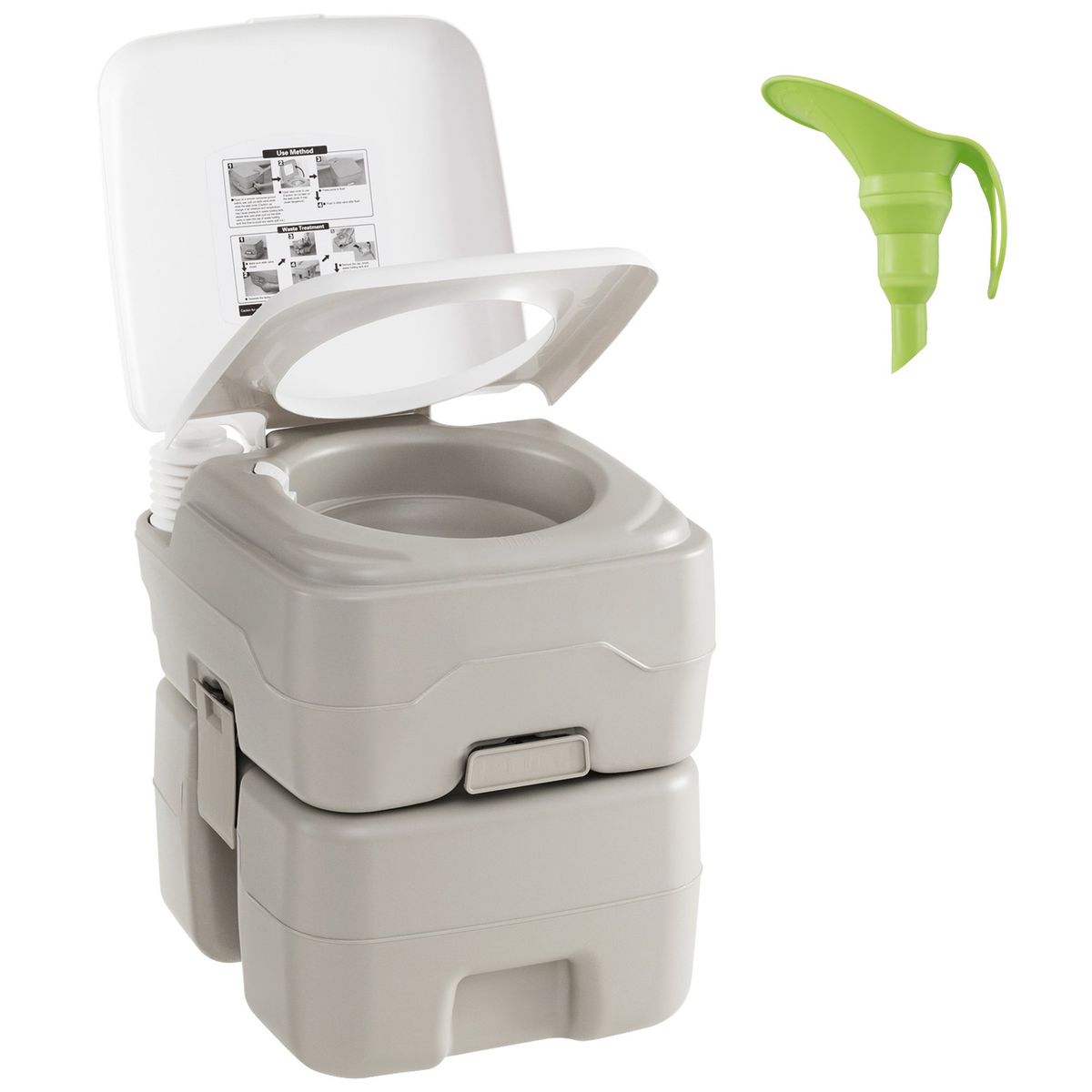 Coast Draagbaar Toilet - 20L Afvaltank - Spoelpomp - Grijs