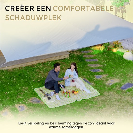 O'DADDY® Schaduwdoek 4x3m Rechthoek - Zonnezeil - Schaduwnet - Luifel Met Bevestiging Materiaal - Waterbestendig - UV30 Zonwering - Donkergrijs