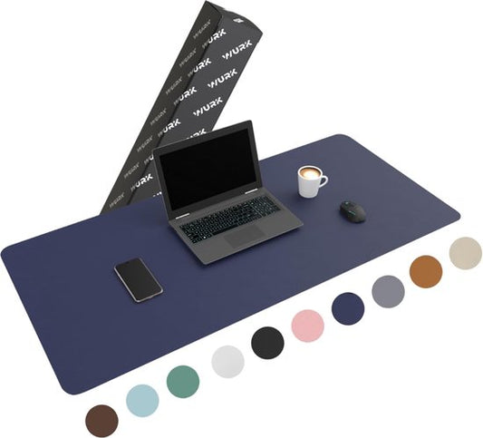 WURK Professionele Bureau Onderlegger [120 cm x 60 cm] - Muismat XXL - Mouse Pad - Multifunctionele Grote Bureauonderlegger – Desk Mat [Donker Blauw]