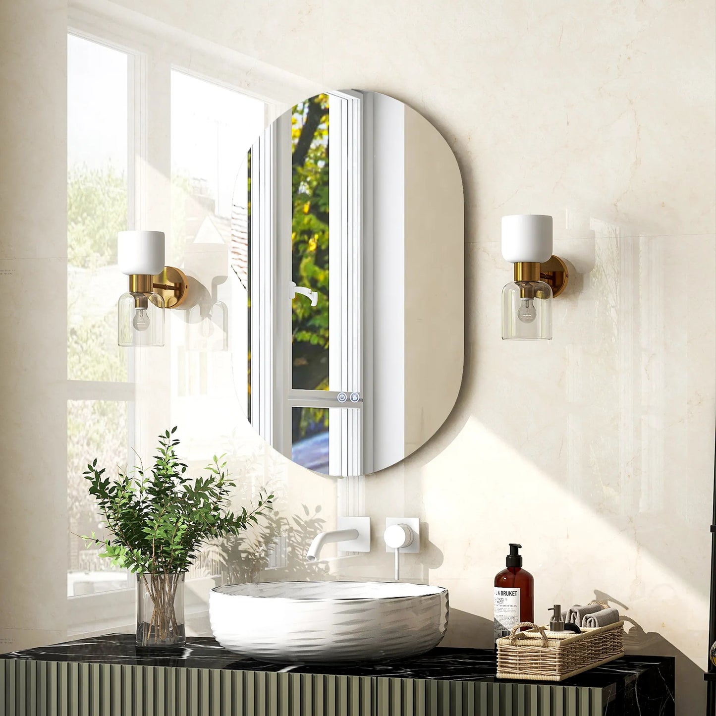 Coast – Led-spiegel Badkamerspiegel – 80 cm x 50 cm & Anti-condens – Voorzien Van Dimbare Driekleurige Verlichting En Smart-touch – Voor Badkamer En Make-upstudio – Zilver Glas En Aluminium