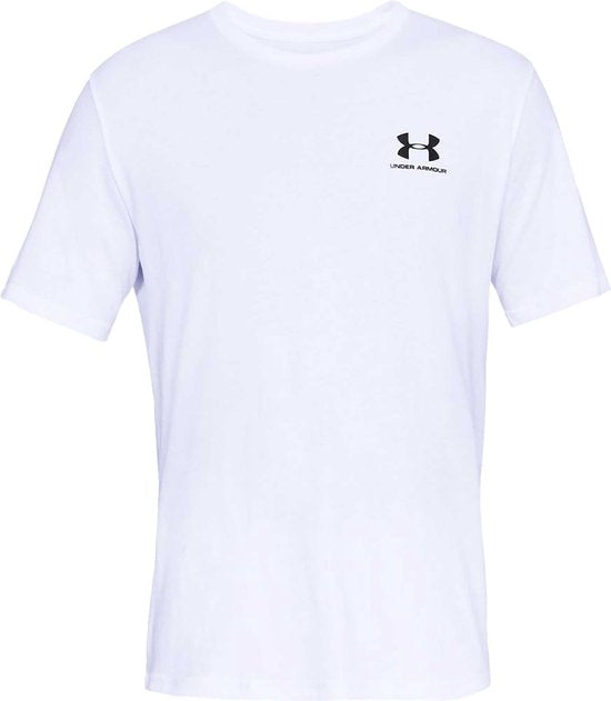 Under Armour UA M SPORTSTYLE LC SS-WHT Heren Sportshirt - Wit - Zwart