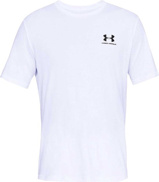 Under Armour UA M SPORTSTYLE LC SS-WHT Heren Sportshirt - Wit - Zwart
