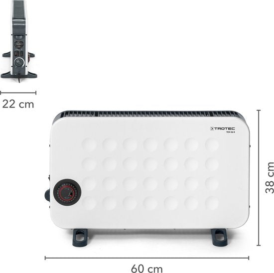 TROTEC Elektrische kachel - Convector - TCH 26 E - tijdschakelaar - programmeerbaar - 3 standen - overhittingsbescherming - vorstbescherming