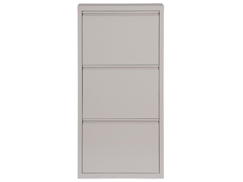 Bizzotto Eyvin Schoenenrek - 3 Vakken - Kantelbare Deuren - Metaal - 50x15x106 cm - Taupe