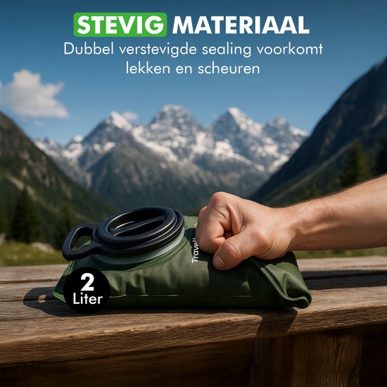 Travelhawk Waterzak - Drinkzak - Geschikt voor Camelbak Drinkrugzak - Waterzak Festival - BPA Vrij - 2 Liter - Groen