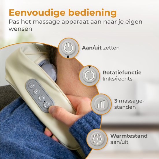 Nuvance - Massagekussen  ook voor Arm Rug & Been Wit