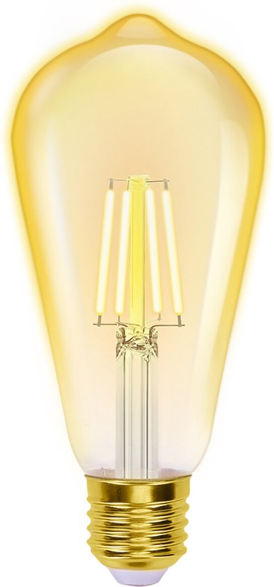 Aigostar 10YIE - ST64 - Slimme verlichting - Lichtbron E27 - Ø 6,4 cm - Appbesturing - Dimbaar - Smart Bulb - 6W