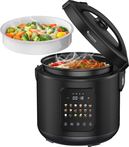 TurboTronic DMC21 Multicooker met 18 Kookprogramma's - Zwart