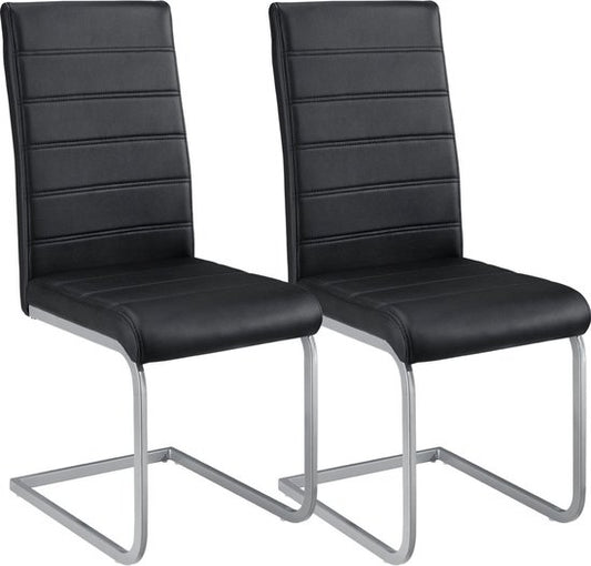2 Eetkamerstoelen / stoel - Vegas - Kunstleer - Zwart