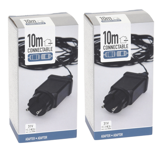 Nampook - Start adapter - 2 STUKS - voor Koppelbare Kerstverlichting - 10 meter