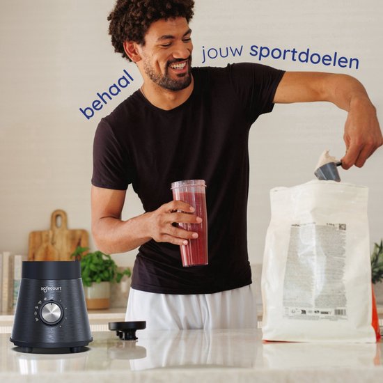 Safecourt Kitchen Power blender - 5 automatische programma's - Smoothie maker - 1000 Watt - Zwart