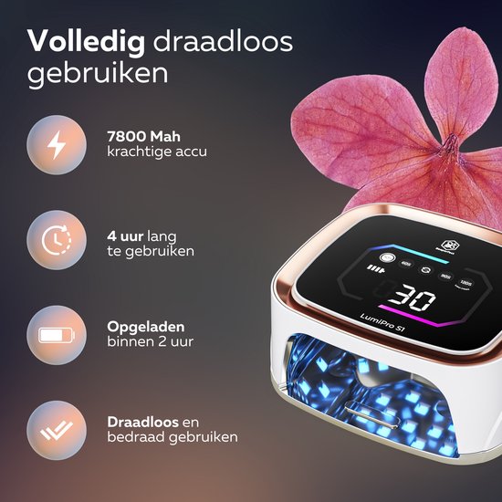 Beeperfect® UV Lamp Gelnagels - Nagellamp - UV Led - Nageldroger - Draadloos - Reflecterende binnenkant - Rose Goud