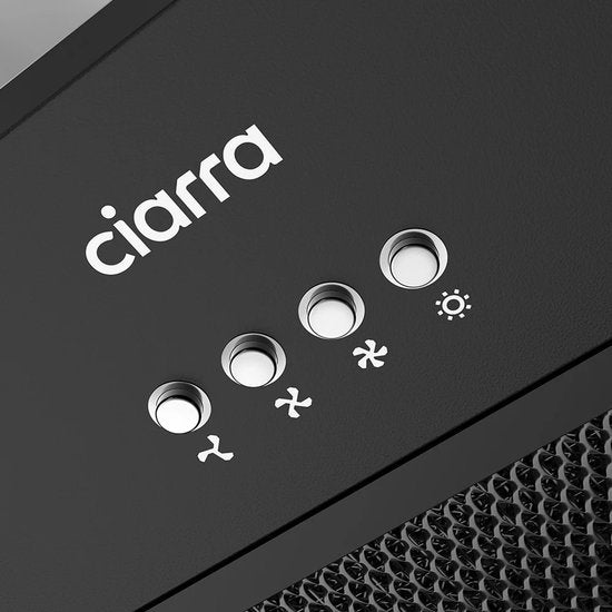 CIARRA CBCB6926A inbouw afzuigkap 60 cm - 650 m³/h - zwart - A+++