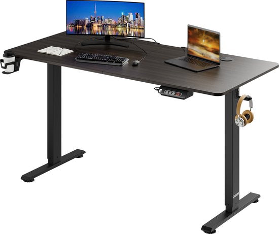 Casaria Zit Sta Bureau – Hoogte Verstelbaar Elektrisch - 140x60cm Bruin