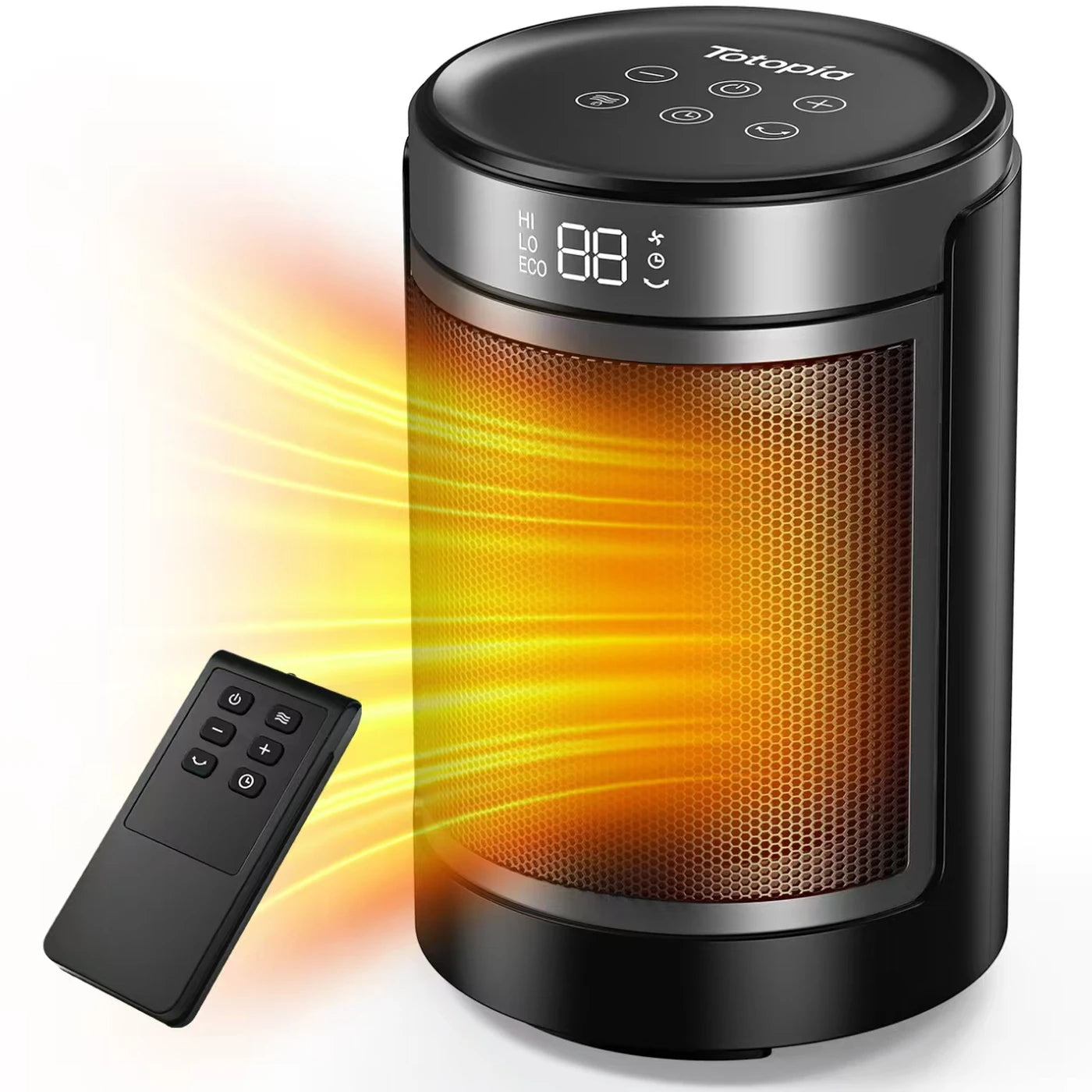 Totopia Keramische Kachel PTC-907B - 1500 W - 4 Standen met ECO - LED-display - Afstandsbediening - 12 Uur Timer - Oscillatie