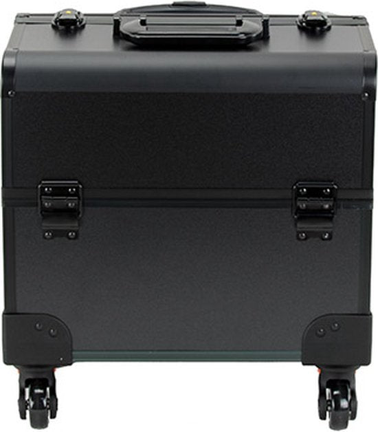 VDD Make-up Trolley – Incl. Afneembare Beautycase & Opberginzet – 35 x 25 x 58 cm – Zwart