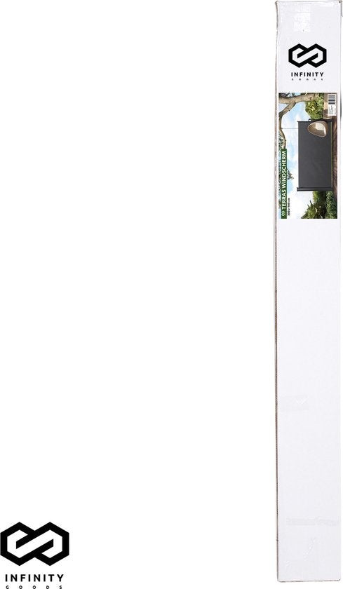 Infinity Goods Uittrekbaar Windscherm – 300 x 140 cm – Uitschuifbaar – Oprolbaar – Zonnescherm – Tuin, Strand, Terras, Balkon, Camping - Privacy – Zijluifel – Weerbestendig - Antraciet