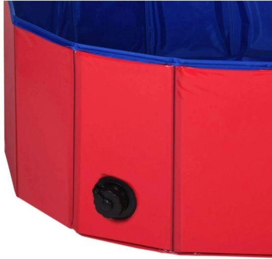 Dierenzwembad - Ø80x30cm - Hondenzwembad - Dierenplonsbassin - Rood/Blauw