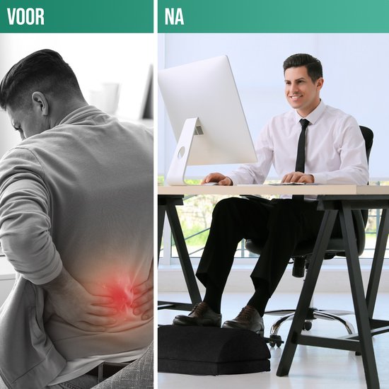Avalo Voetensteun Bureau Stof - zwart