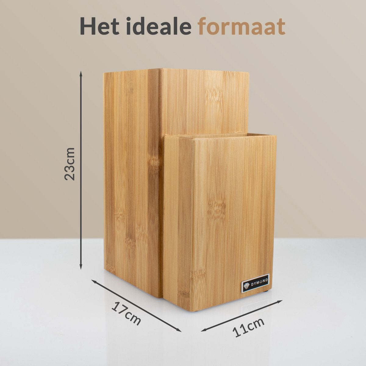 Dymund Messenblok - voor 15+ Messen - Duurzaam FSC Hout - Universeel - Bamboe