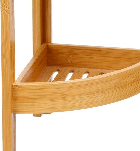5Five Doucherekje/badkamerrekje hoek model - bamboe - 3 lagen - 23 x 61 cm