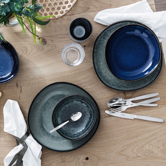 6x Like by Villeroy & Boch Lave Bleu Schaal Plat – Ø 27,5 cm – Aardewerk Blauw – Scandinavisch Design