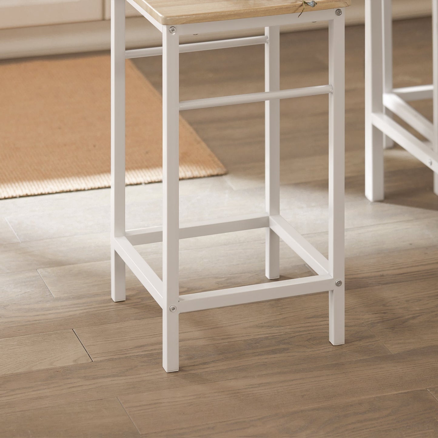 SoBuy Bartafel met 4 Krukken - Modern - max. 120 kg - Wit / Bruin