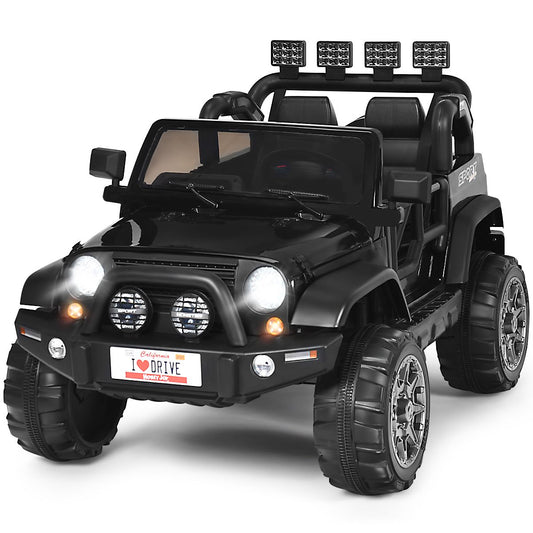 Coast Elektrische Kinderauto - 2 zitplaatsen - afstandsbediening - zwart - 123 x 80 x 80 cm