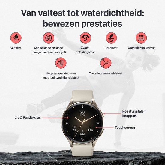 Otiume Zenith GTX05 – Smartwatch – 45mm Amoled Display – GPS – Bluetooth bellen – Goud