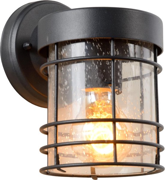 Lucide KEPPEL - Wandlamp Binnen/Buiten - 1xE27 - IP23 - Zwart