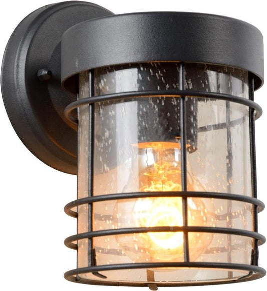 Lucide KEPPEL - Wandlamp Binnen/Buiten - 1xE27 - IP23 - Zwart