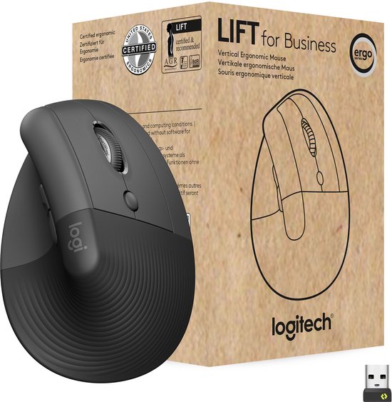 Logitech Lift Serie - Vertikale Muis - 4000 DPI - Draadloos
