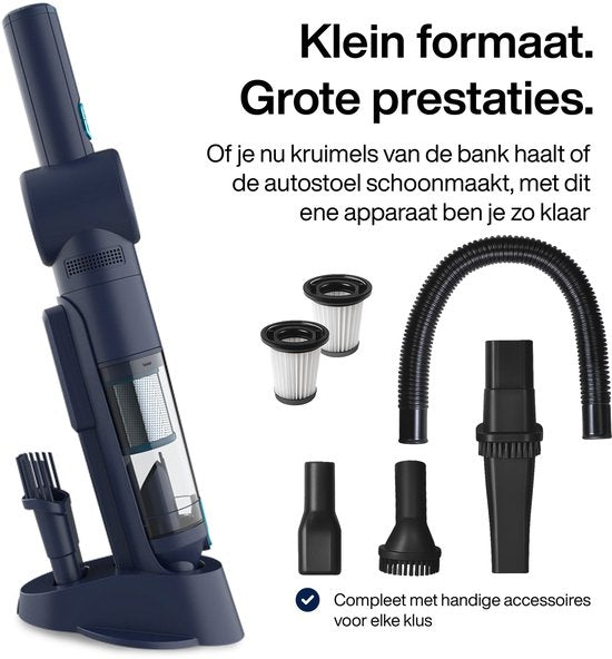 Kruimeldief NanoDetect Pro 120W - Kruimelzuiger Snoerloos - Krachtige Handstofzuiger - Draadloos - Autostofzuiger - Samako