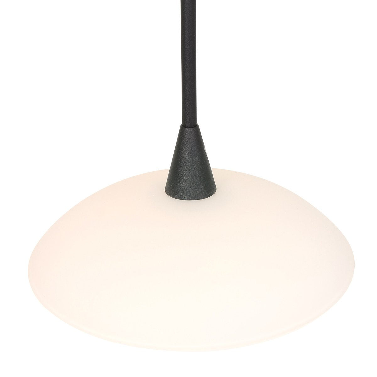 Hanglamp Tallerken 2654ZW Zwart - Modern, Hoogte Verstelbaar, Materiaal: Glas en Metaal, Binnen, Steinhauer