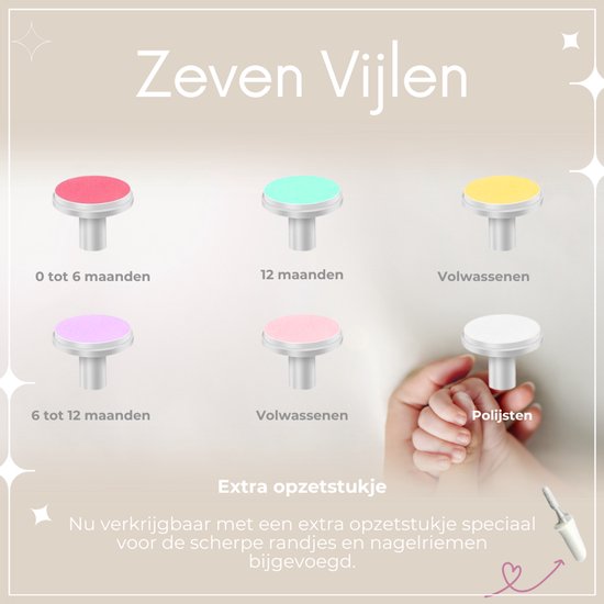 NilaFee® - Elektrische Baby Nagelvijl - Inclusief Batterijen - Manicureset - Verzorgingsset - Nagelschaartje - Dusty Pink