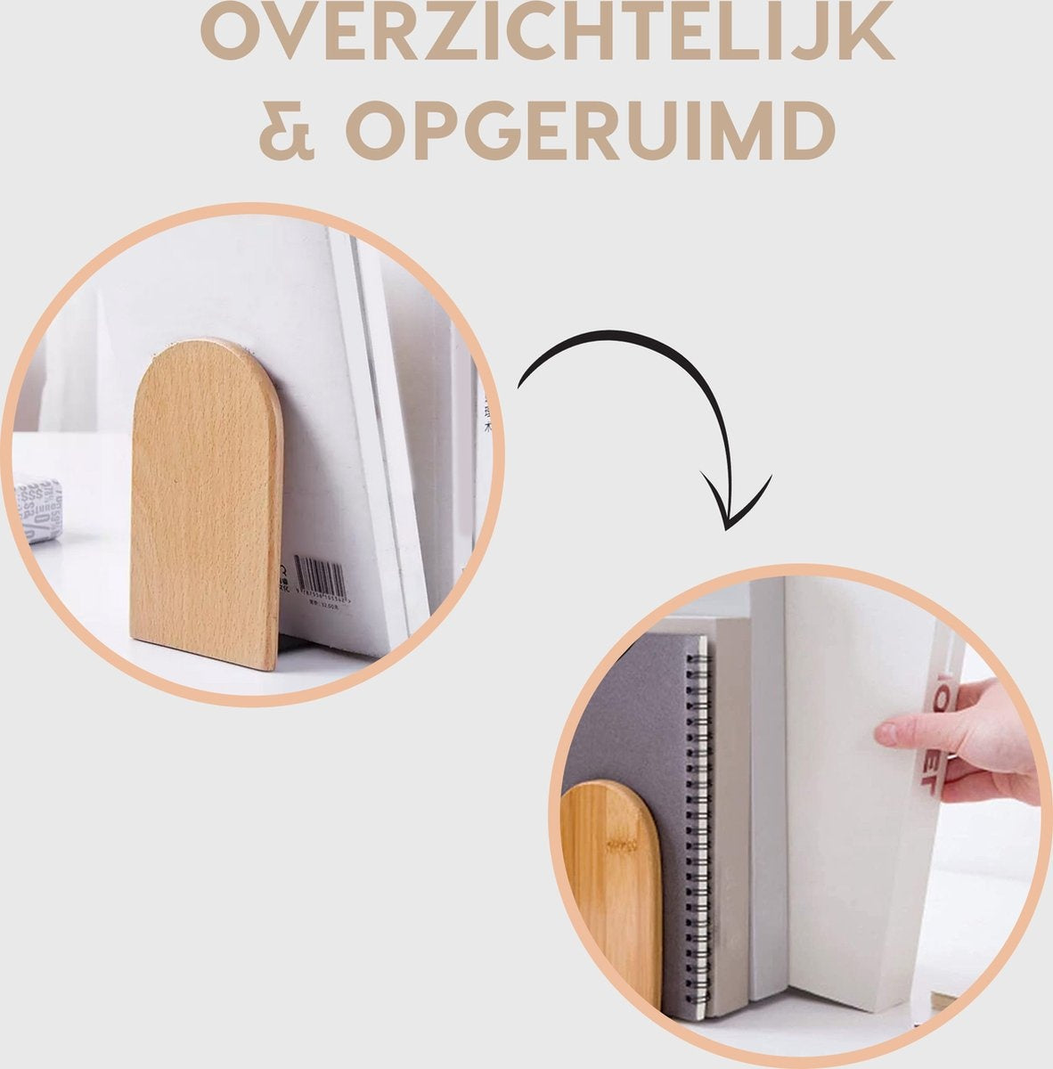 MATTI® - Boekensteun - Boekenhouder - Boekenstandaard - Boekensteunen - Set van 2 - Beukenhout