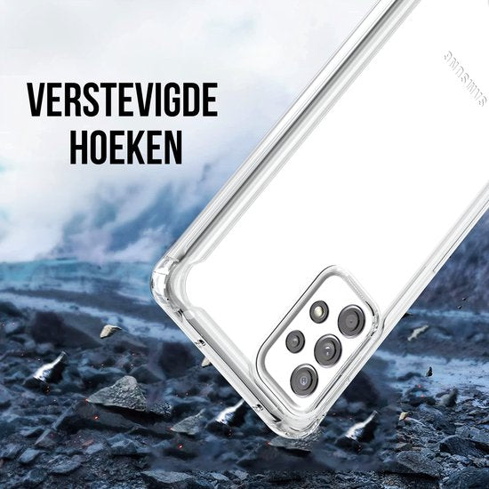 Podec Hoesje geschikt voor Samsung Galaxy A52 Doorzichtig Telefoonhoesje - Anti-Shock Case Cover met 1x Screenprotector