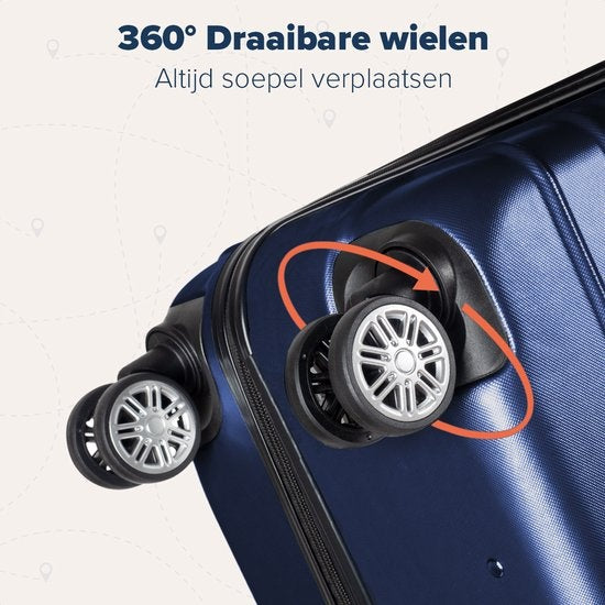 TRVLMORE Koffer - Handbagage - Cijferslot - 54x36x20cm - 38L - Donkerblauw