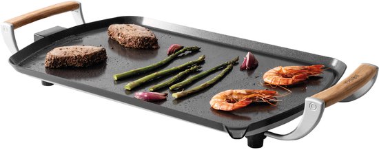 Boska Elektrische Grillplaat Pro – 35x56 cm Eiken Handgrepen – Teppanyaki-plaat