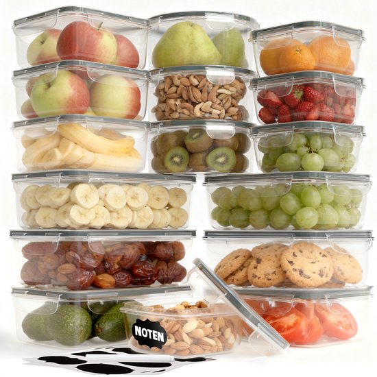 Strex Vershoudbakjes Met Deksel - Meal Prep Bakjes - Plastic Bakjes - 18 Delige set - BPA Vrije Diepvriesbakjes