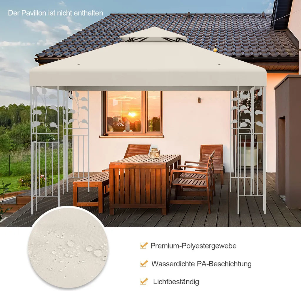 Coast Vervangingsdak - Weerbestendig - 3x3 M - Incl. Afvoergaten & Klittenbandsluitingen - Beige