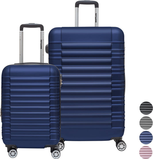 TRVLMORE Kofferset - 2 Delig - 38L Handbagage + 110L Ruimbagage - Donkerblauw