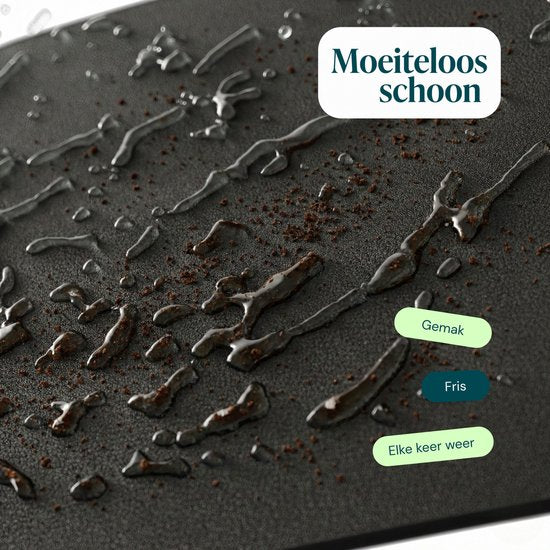 Castagnola Kunstlederen Onderzetters – Onderzetters voor Glazen – Design Onderzetters met Houder – Leren Onderzettersset met metalen houder – Leder – Set van 10 - Zwart - 10x10cm