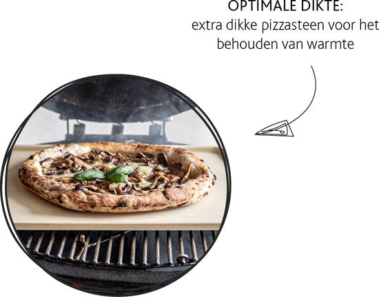 Boska Pizzasteen Deluxe Rechthoek - Voor de oven - Knapperige pizza's - 40x32 cm - BBQ Accessoires