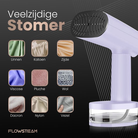 FLOWSTEAM® Luxe Kledingstomer - Handstomer - Stoomapparaat Kleding - Lavender Edition