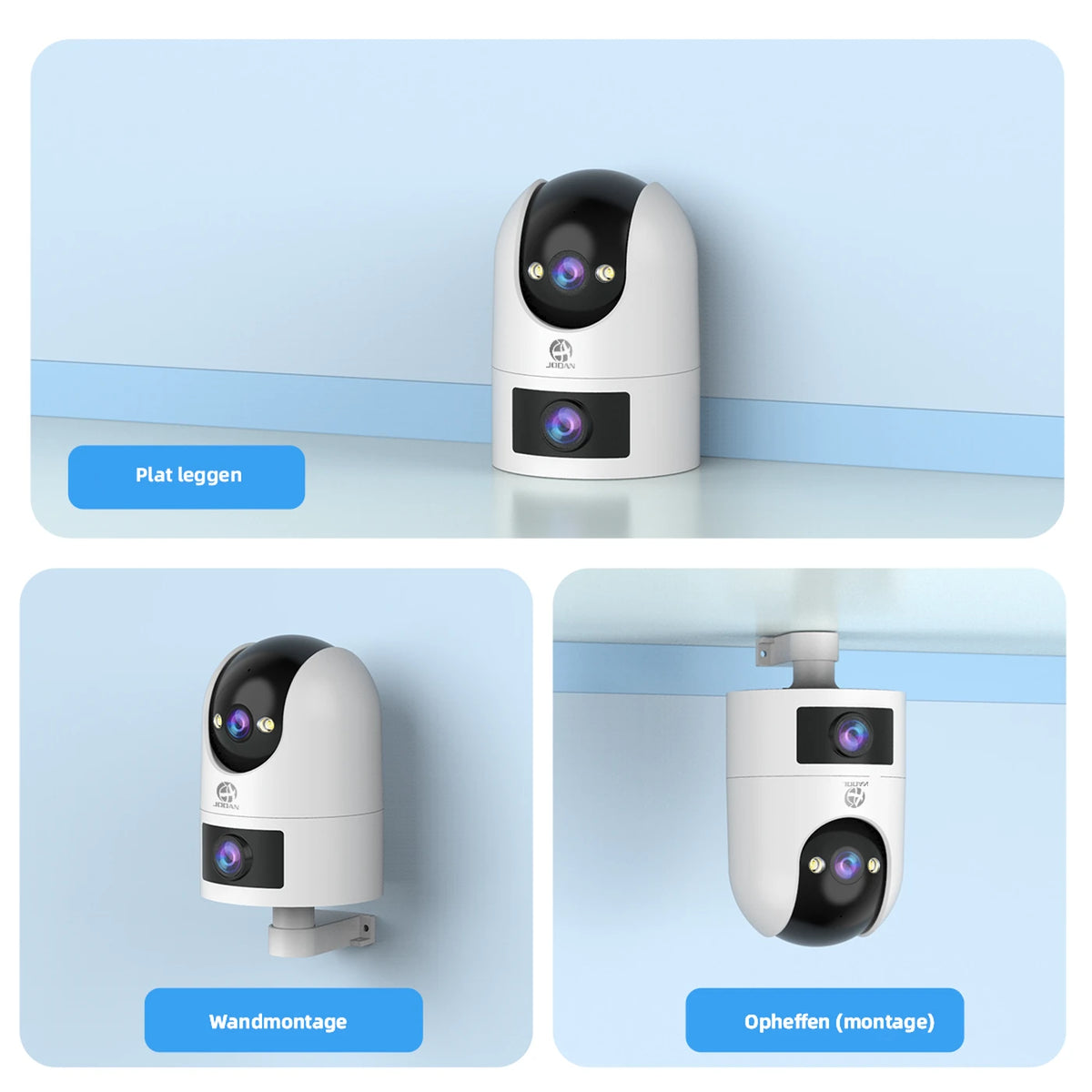 Jooan Dual Lens Beveiligingscamera 2K - WiFi met App - Zwart