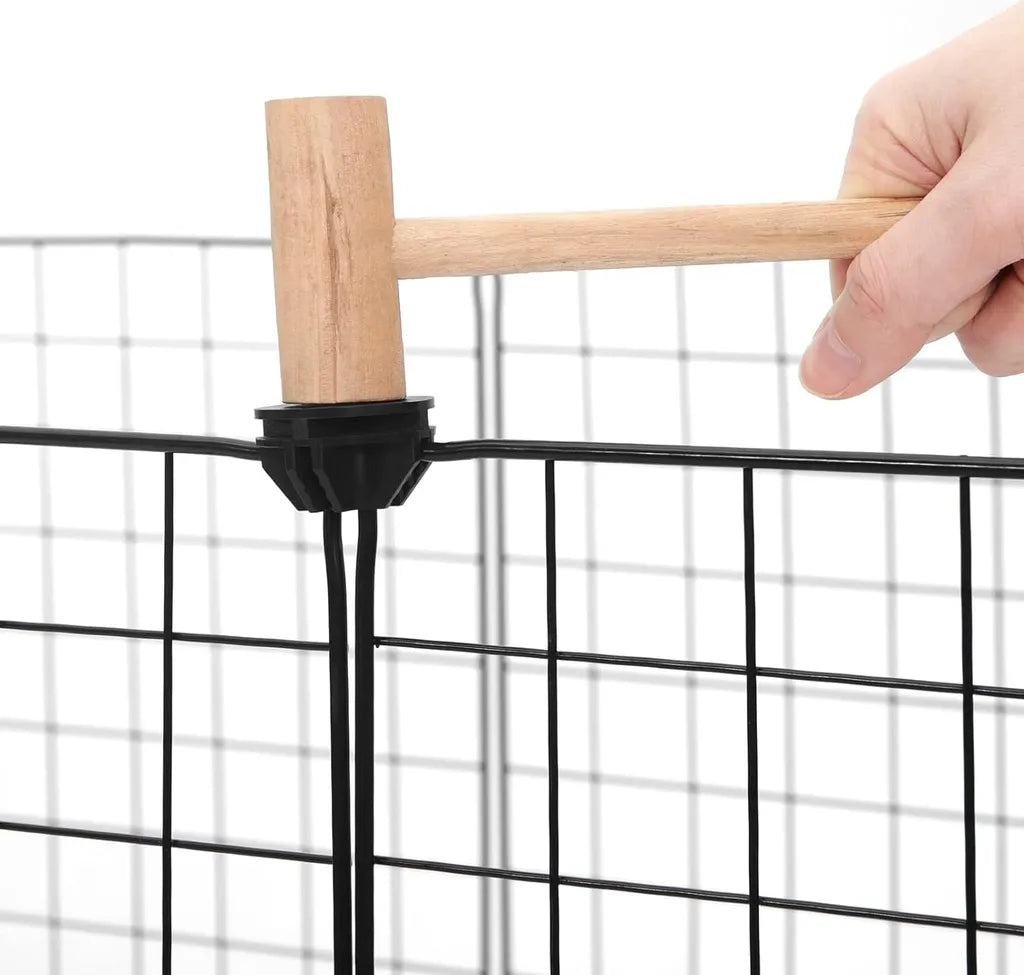 EUGAD buitenverblijf voor kleine dieren - voor binnen en buiten - zwart metalen gaas