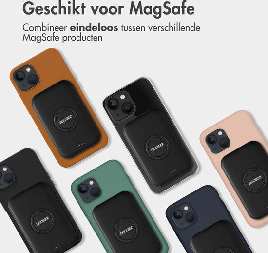Accezz Powerbank Geschikt voor Magsafe 5000 mAh - Batterij LED-display - USB C - 18 Watt - Draadloze Powerbank Geschikt voor iPhone 12/13/14/15 - Zwart